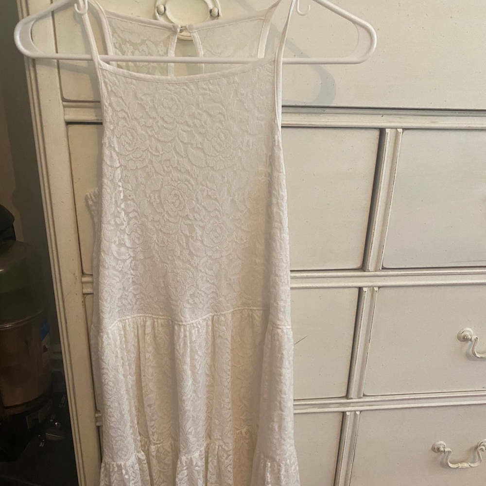 Abercrombie girls white lace dress